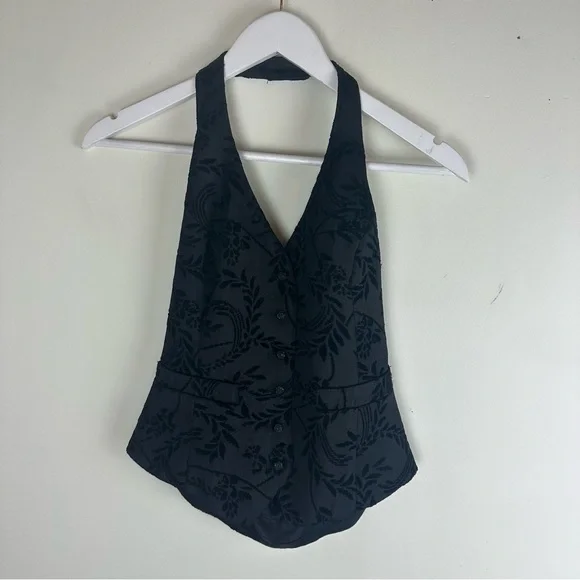 Anne Fontaine Black Brocade Vest - Picture 2 of 10